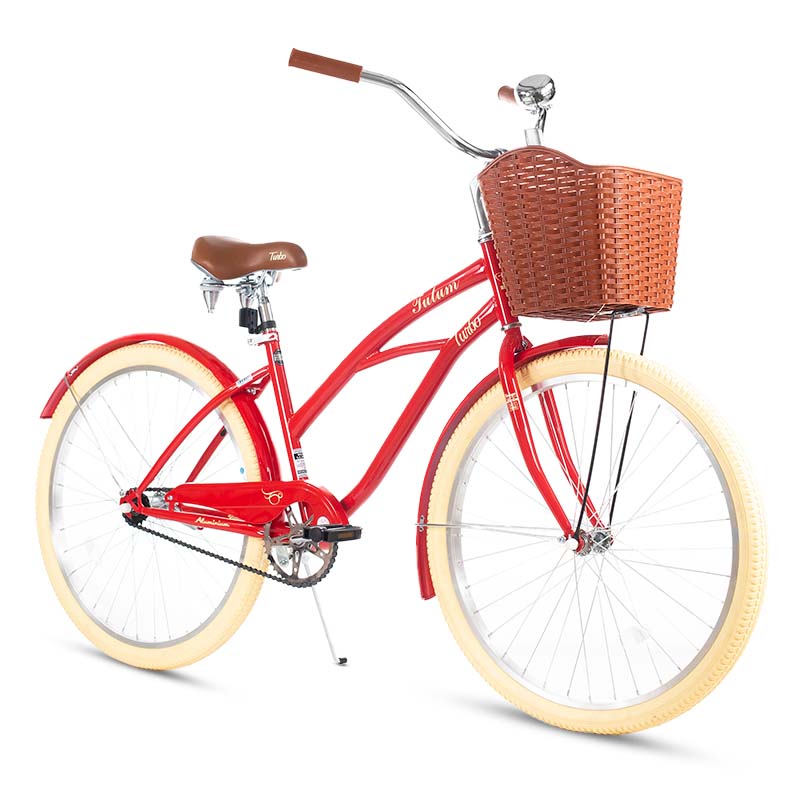 Bicicleta R 26 Urbana para Mujer Tulum Retro Roja Turbo